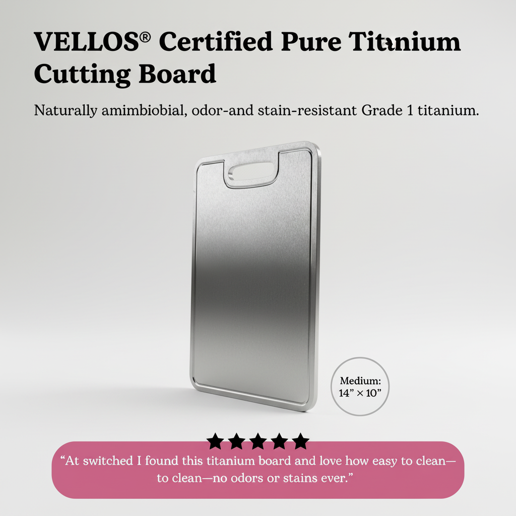 Vellos® Certified Pure Titanium Cutting Board